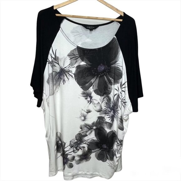 SIZE 1x Addition Elle Michel Studio Floral Top - Picture 1 of 8